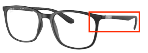Patillas originales Ray-Ban RB7199 Vista, color 5204 · Negro mate