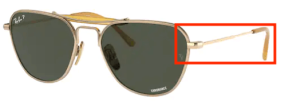 Patillas originales Ray-Ban RB8064, color 9205 · Oro