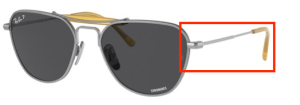 Patillas originales Ray-Ban RB8064, color 9206 · Brushed plata
