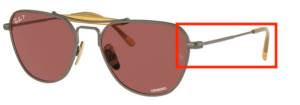 Patillas originales Ray-Ban RB8064, color 9207 · Antique oro