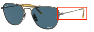 Patillas originales Ray-Ban RB8064, color 9208 · Pewter