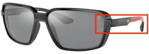 Patillas originales Ray-Ban RB8360M Ferrari, color F661 · Negro