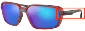 Patillas originales Ray-Ban RB8360M Ferrari, color F663 · Rojo