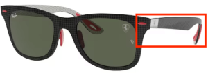 Patillas originales Ray-Ban RB8395M Ferrari, color F054 · Negro