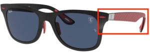 Patillas originales Ray-Ban RB8395M Ferrari, color F055 · Negro
