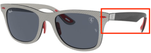 Patillas originales Ray-Ban RB8395M Ferrari, color F056 · Gris
