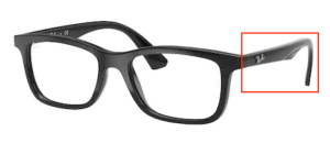 Patillas originales Ray-Ban RB1562 Vista Junior, color 3542 · Negro