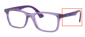 Patillas originales Ray-Ban RB1562 Vista Junior, color 3688 · Opal y azul mate
