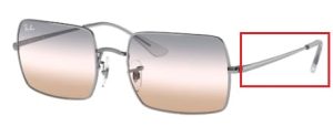 Patillas originales Ray-Ban RB1969 Rectangle, color 004 · Gunmetal