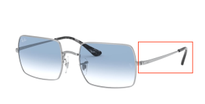 Patillas originales Ray-Ban RB1969 Rectangle, color 9149 · Plata