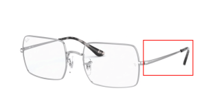 Patillas originales Ray-Ban RB1969V Vista, color 2501 · Plata