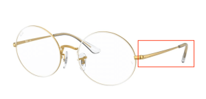 Patillas originales Ray-Ban RB1970V Vista, color 3104 · Blanco sobre legend oro