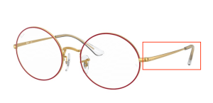 Patillas originales Ray-Ban RB1970V Vista, color 3106 · Rojo sobre legend oro
