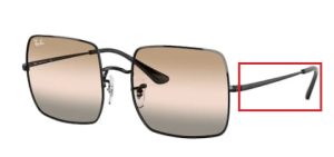 Patillas originales Ray-Ban RB1971 Square, color 002 · Negro