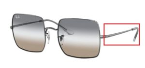 Patillas originales Ray-Ban RB1971 Square, color 004 · Gunmetal