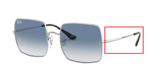Patillas originales Ray-Ban RB1971 Square, color 9149 · Plata
