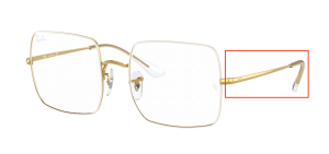 Patillas originales Ray-Ban RB1971V Vista, color 3104 · Blanco sobre legend oro