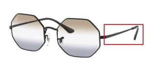 Patillas originales Ray-Ban RB1972 Octagon, color 002 · Negro