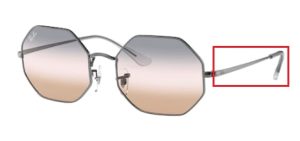 Patillas originales Ray-Ban RB1972 Octagon, color 004 · Gunmetal