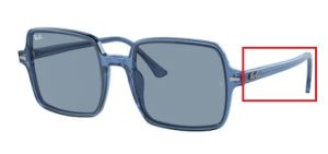 Patillas originales Ray-Ban RB1973 Square II, color 1319 · Azul sobre vichy azul/blanco