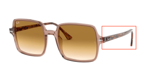 Patillas originales Ray-Ban RB1973 Square II, color 1281 · Transparente marrón claro
