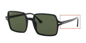 Patillas originales Ray-Ban RB1973 Square II, color 901 · Negro