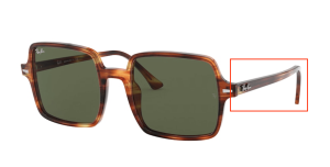 Patillas originales Ray-Ban RB1973 Square II, color 954 · Carey claro