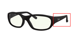 Patillas originales Ray-Ban RB2016 Daddy O, color 601S · Negro mate
