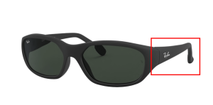 Patillas originales Ray-Ban RB2016 Daddy O, color W2578 · Rubber negro