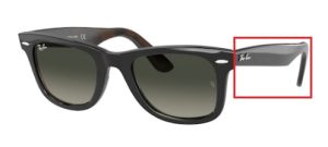Patillas originales Ray-Ban RB2140 Wayfarer, color 1277 · Gris