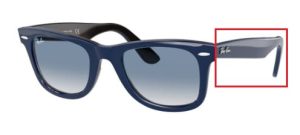 Patillas originales Ray-Ban RB2140 Wayfarer, color 1278 · Superior azul sobre habana rojo
