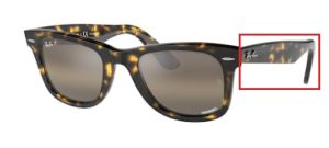 Patillas originales Ray-Ban RB2140 Wayfarer, color 1332 · Amarillo habana