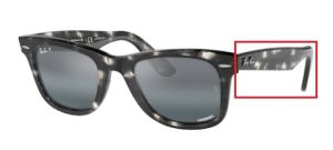 Patillas originales Ray-Ban RB2140 Wayfarer, color 1333 · Gris habana