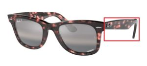 Patillas originales Ray-Ban RB2140 Wayfarer, color 1334 · Rosa habana