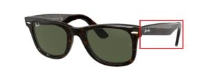 Patillas originales Ray-Ban RB2140 Wayfarer, color 902 · Habana