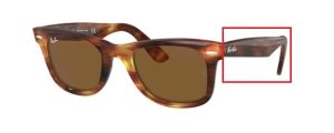 Patillas originales Ray-Ban RB2140 Wayfarer, color 954 · Carey claro