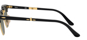Patillas originales Ray-Ban RB2176 Clubmaster Folding, color 901 · Negro