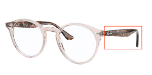 Patillas originales Ray-Ban RB2180V Vista, color 8080 · Transparente marrón claro