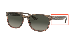 Patillas originales Ray-Ban RB2184, color 1254 · Gris degradado marrón stripped