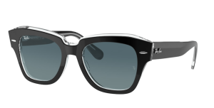 Ray-Ban RB2186 STATE STREET, color 12943M · Negro sobre transparente