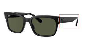 Patillas originales Ray-Ban RB2190 Jeffrey, color 901 · Negro