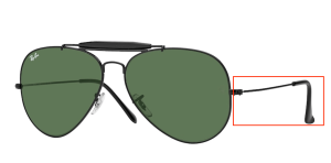 Patillas originales Ray-Ban RB3029 Outdoorsman II, color L2114 · Negro