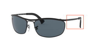 Patillas originales Ray-Ban RB3119 Olympian, color 9161 · Demi gloss negro/negro