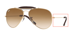 Patillas originales Ray-Ban RB3422 Aviator Craft, color 001/51 · Arista/marrón leather