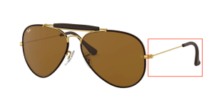 Patillas originales Ray-Ban RB3422 Aviator Craft, color 9041 · Leather marrón