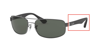 Patillas originales Ray-Ban RB3445, color 004 · Gunmetal