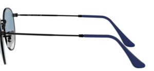 Patillas originales Ray-Ban RB3447 Round Metal, color 006 · Negro mate
