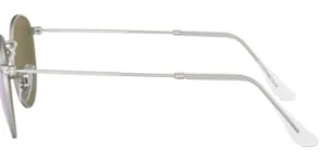 Patillas originales Ray-Ban RB3447 Round Metal, color 019 · Plata mate