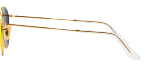 Patillas originales Ray-Ban RB3447 Round Metal, color 112 · Oro mate
