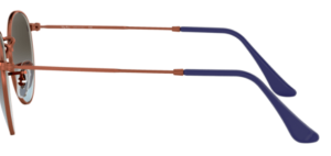 Patillas originales Ray-Ban RB3447 Round Metal, color 9003 · Brillo oscuro bronce